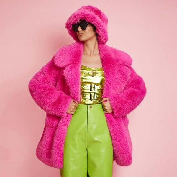 Шуба Jayley міді фуксія (ЗАМОВЛЕННЯ)