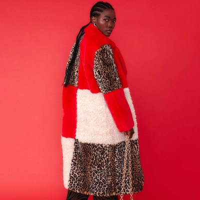 Екошуба Jayley червоно-леопардова