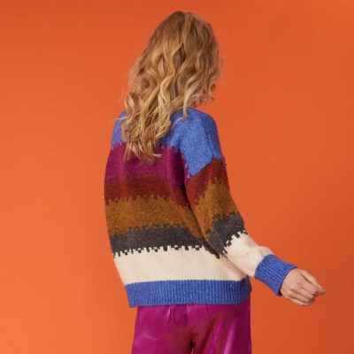 Джемпер Jayley у смуги з декоративним стібком