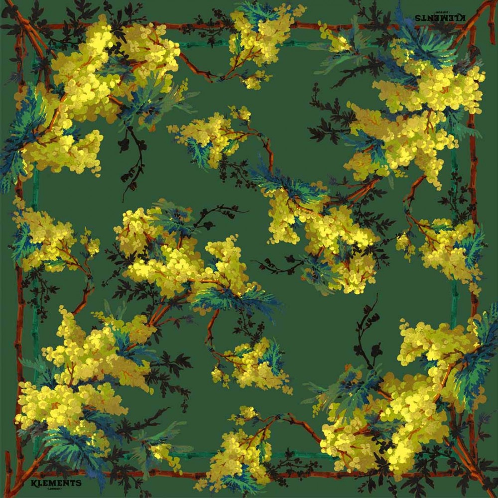 Хустка Klements «Осяяна акація», 135x135, шовк Хустка Klements «Осяяна акація», 135x135, шовк