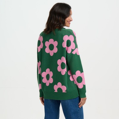 Джемпер Sugarhill Brighton Leona зелений із рожевими квітами