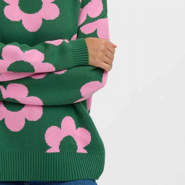 Джемпер Sugarhill Brighton Leona зелений із рожевими квітами