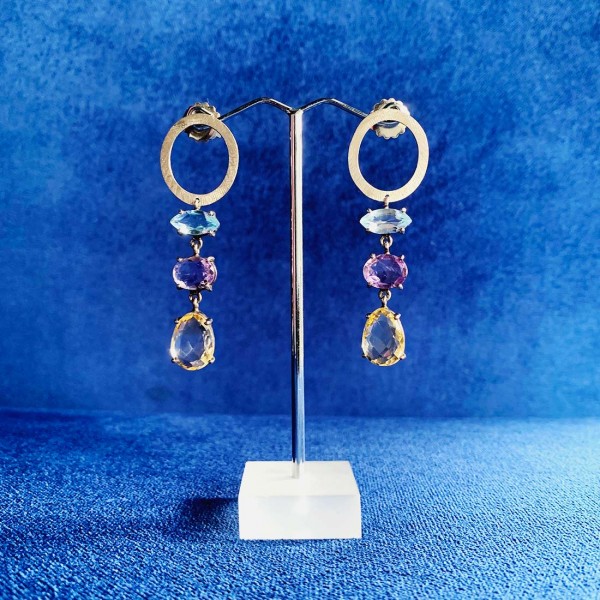 Сережки Vido Jewels 'Lunaria' (топаз, Amethyst Citrine 