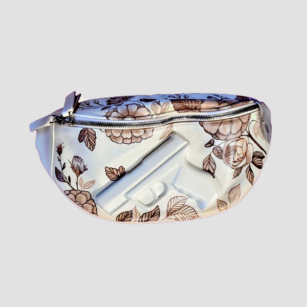 Поясна сумка Vlieger & Vandam із пістолетом off white із кастомним дизайном Guns N' Roses